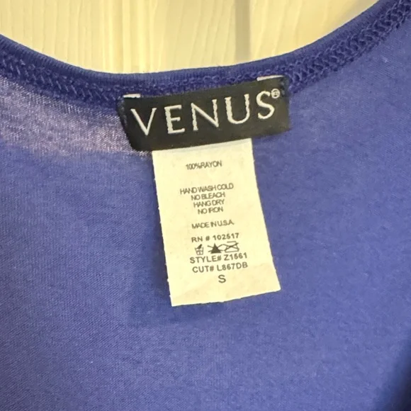 VENUS Royal Blue Draped Blouse - Picture 2 of 5